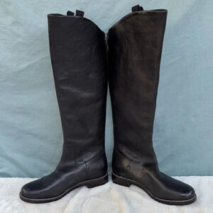 EUC FRANCO Meyer Knee Half Boot Black leather Size 5.5